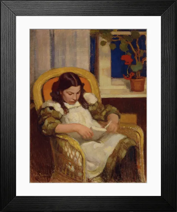 Framed Print : Girl Reading, 1909. Creator: Eero Jarnefelt Framed Print : Girl Reading, 1909. Creator: Eero Jarnefelt