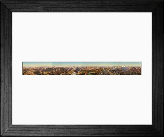 Framed Print : Panorama from the top of Mangart in the Julian Alps, Between 1860 and 1865. Creator: Pernhart, Markus (1824-1871) Framed Print : Panorama from the top of Mangart in the Julian Alps, Between 1860 and 1865. Creator: Pernhart, Markus (1824-1871)