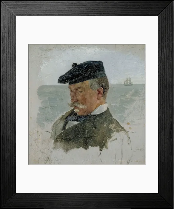 Framed Print : Portrait Sketch of Adolf von Becker the Painter, 1880-1889. Creator: Albert Edelfelt Framed Print : Portrait Sketch of Adolf von Becker the Painter, 1880-1889. Creator: Albert Edelfelt