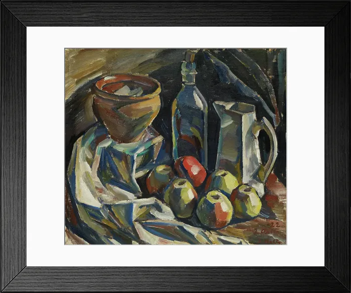 Framed Print : Still Life with Jug, Pot, Bottle and Apples, 1922. Creator: Ilmari Aalto Framed Print : Still Life with Jug, Pot, Bottle and Apples, 1922. Creator: Ilmari Aalto