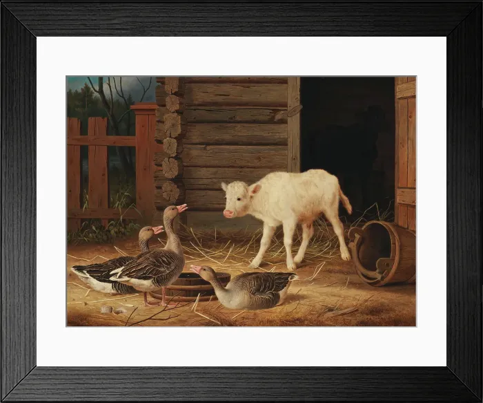 Framed Print : The Surprise, 1880. Creator: Ferdinand von Wright Framed Print : The Surprise, 1880. Creator: Ferdinand von Wright