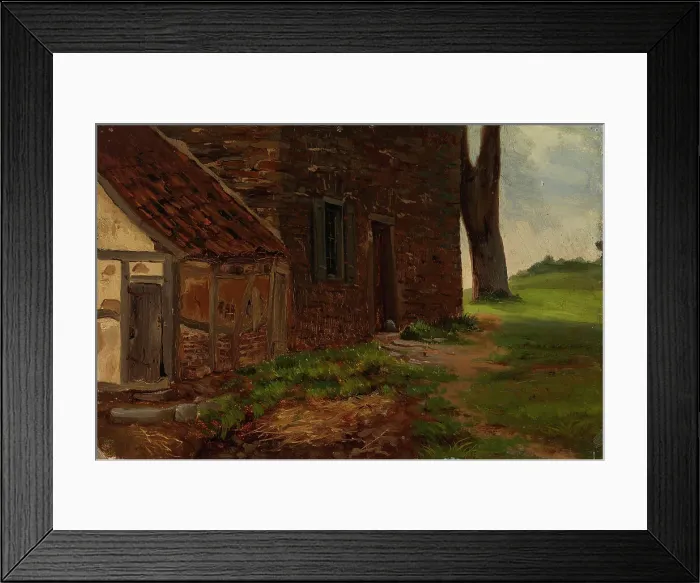 Framed Print : Buildings, exercise, 1854. Creator: Werner Holmberg Framed Print : Buildings, exercise, 1854. Creator: Werner Holmberg
