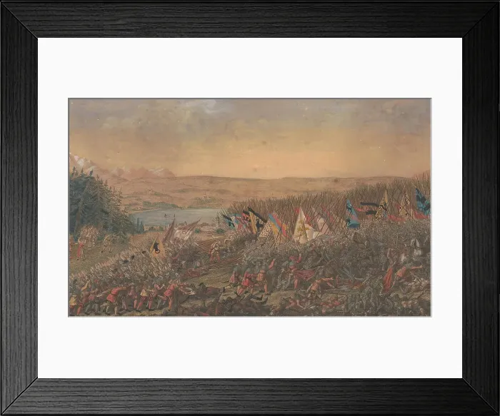 Framed Print : The Battle of Sempach on 9 July 1386, 17th century. Creator: Anonymous Framed Print : The Battle of Sempach on 9 July 1386, 17th century. Creator: Anonymous