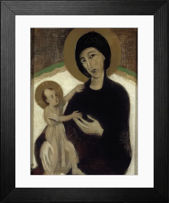 Framed Print : Madonna and Child, after Cimabue, 1932. Creator: Helene Schjerfbeck Framed Print : Madonna and Child, after Cimabue, 1932. Creator: Helene Schjerfbeck