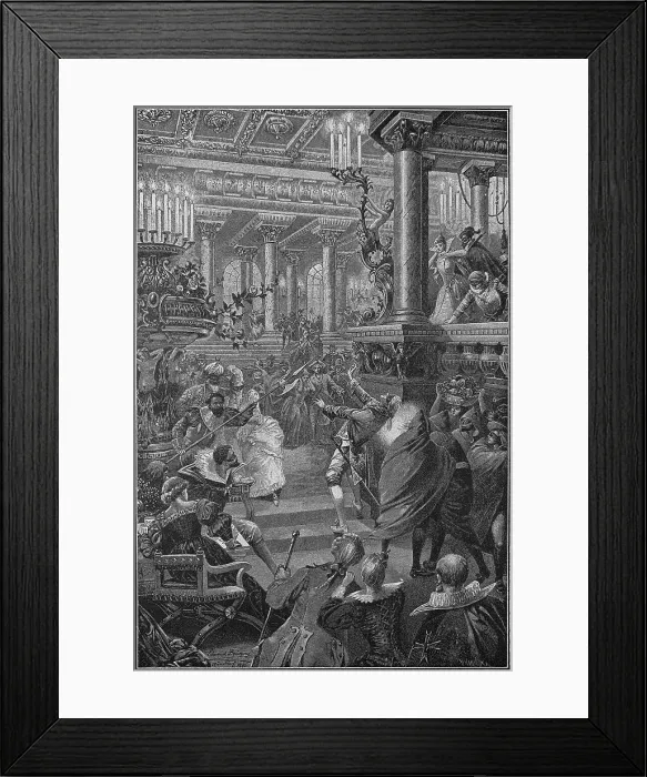 Framed Print : The Assassination of King Gustav III, 1891. Creator: Anonymous