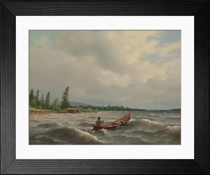 Framed Print : A Savo Boat on a Lake, 1879. Creator: Ferdinand von Wright Framed Print : A Savo Boat on a Lake, 1879. Creator: Ferdinand von Wright