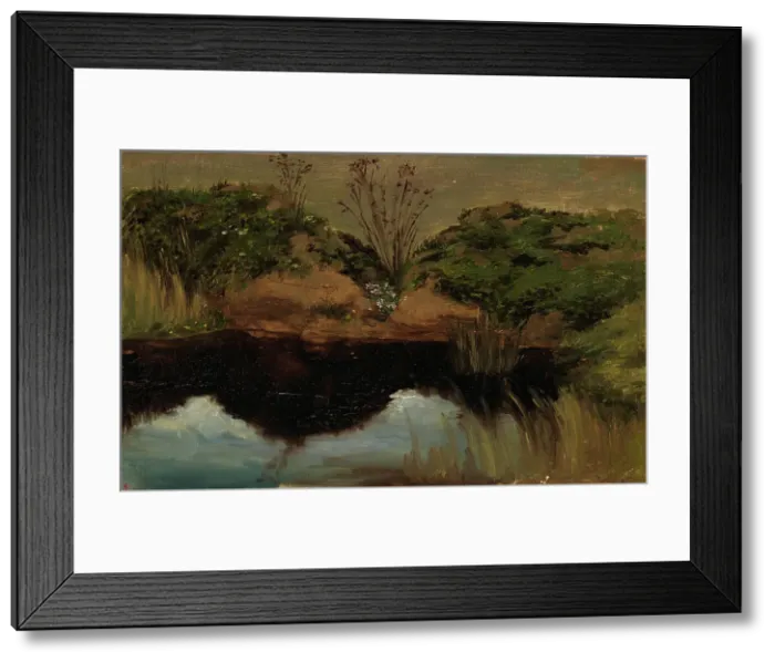 Framed Print : Lake shore, exercise, 1854. Creator: Werner Holmberg Framed Print : Lake shore, exercise, 1854. Creator: Werner Holmberg