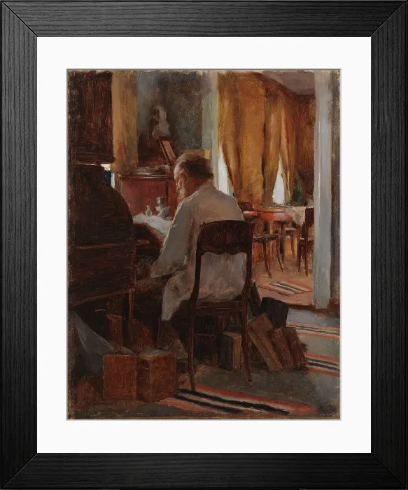 Framed Print : Carl Gustaf Swan at his Work Table, 1889. Creator: Eero Jarnefelt Framed Print : Carl Gustaf Swan at his Work Table, 1889. Creator: Eero Jarnefelt