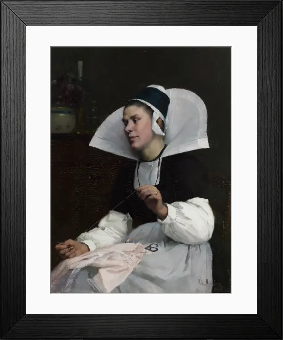 Framed Print : Young Mother; Girl from Brittany, 1885. Creator: Elin Danielson-Gambogi Framed Print : Young Mother; Girl from Brittany, 1885. Creator: Elin Danielson-Gambogi