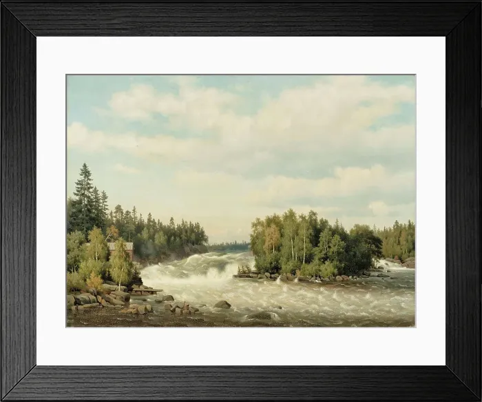 Framed Print : Anjalankoski Rapids, 1879. Creator: Ferdinand von Wright Framed Print : Anjalankoski Rapids, 1879. Creator: Ferdinand von Wright