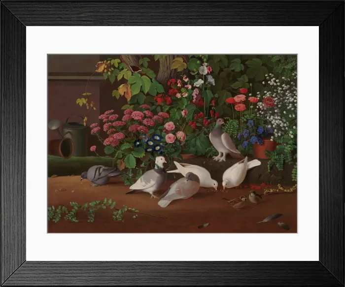 Framed Print : From the Garden: Flowers and Birds, 1853-1854. Creator: Ferdinand von Wright Framed Print : From the Garden: Flowers and Birds, 1853-1854. Creator: Ferdinand von Wright