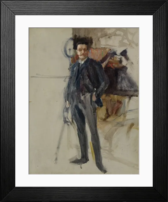 Framed Print : Unfinished Self-Portrait, c1884. Creator: Albert Edelfelt Framed Print : Unfinished Self-Portrait, c1884. Creator: Albert Edelfelt