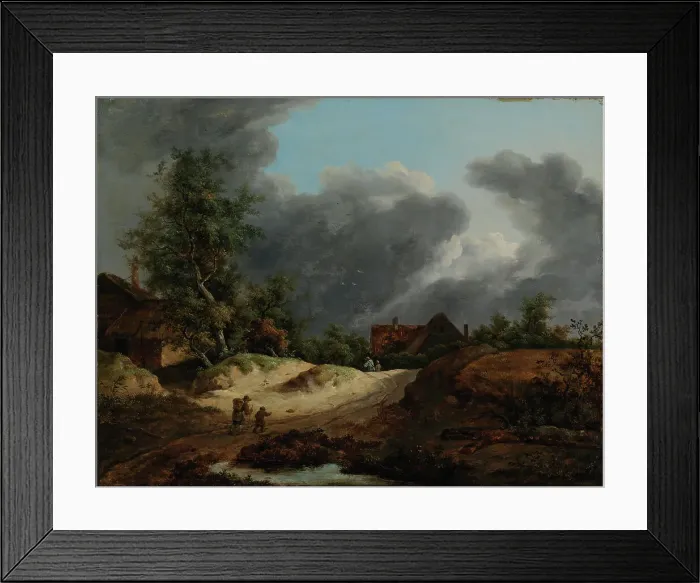 Framed Print : Cottages on the dunes, c1670s. Creator: Jacob van Ruisdael Framed Print : Cottages on the dunes, c1670s. Creator: Jacob van Ruisdael