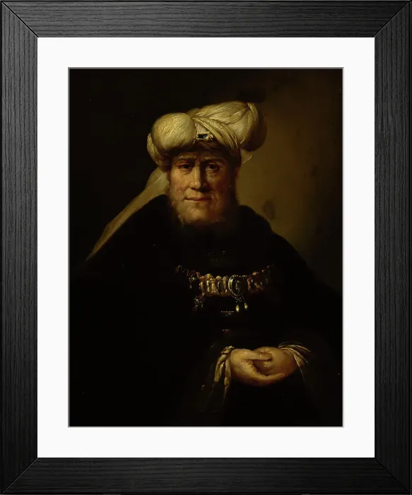 Framed Print : A man in oriental costume, 1729-1739. Creator: Unknown Framed Print : A man in oriental costume, 1729-1739. Creator: Unknown