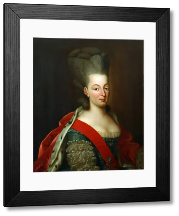 Framed Print : Portrait of Queen Maria I of Portugal (1734-1816), after 1777. Creator: Anonymous Framed Print : Portrait of Queen Maria I of Portugal (1734-1816), after 1777. Creator: Anonymous