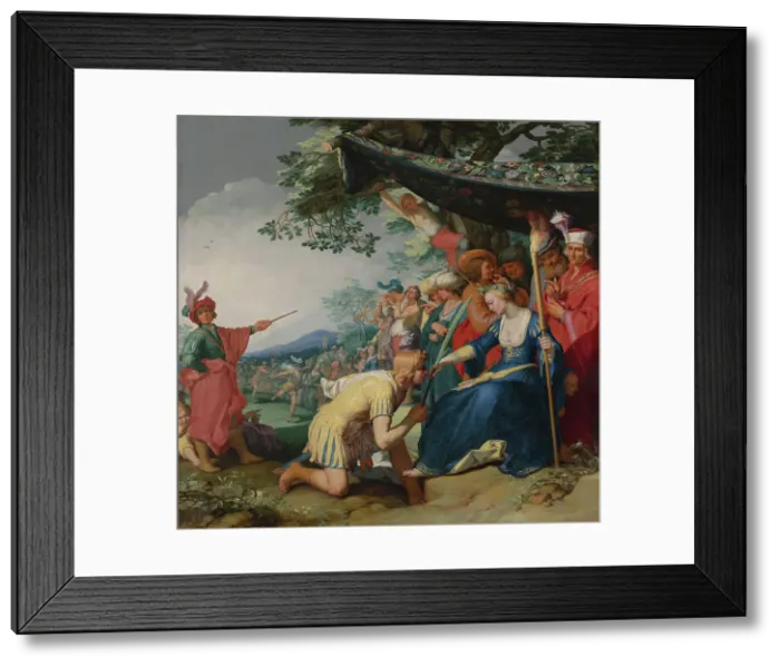 Framed Print : Theagenes Receiving the Palm of Honour from Chariclea, 1626. Creator: Bloemaert, Abraham (1566-1651) Framed Print : Theagenes Receiving the Palm of Honour from Chariclea, 1626. Creator: Bloemaert, Abraham (1566-1651)