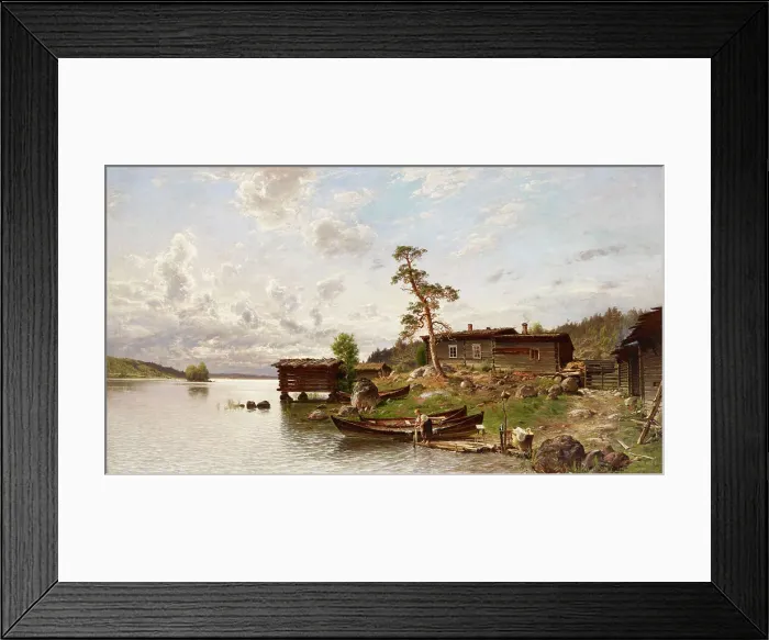 Framed Print : Morning Mood (Island View), 1884. Creator: Hjalmar Munsterhjelm Framed Print : Morning Mood (Island View), 1884. Creator: Hjalmar Munsterhjelm