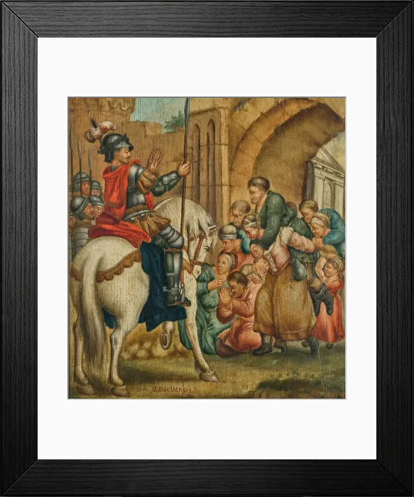 Framed Print : The faithful wives of Weinsberg. Creator: Bocksberger, Hans, the Elder (1510-1561) Framed Print : The faithful wives of Weinsberg. Creator: Bocksberger, Hans, the Elder (1510-1561)