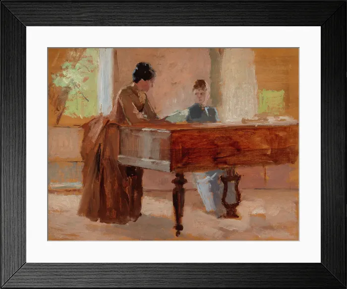 Framed Print : In the Drawing Room at Haikko, study for An Old Tune, 1888. Creator: Albert Edelfelt Framed Print : In the Drawing Room at Haikko, study for An Old Tune, 1888. Creator: Albert Edelfelt
