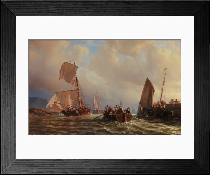 Framed Print : Departure of fishermen, 1846-1885. Creator: Henri Charles Stock Framed Print : Departure of fishermen, 1846-1885. Creator: Henri Charles Stock