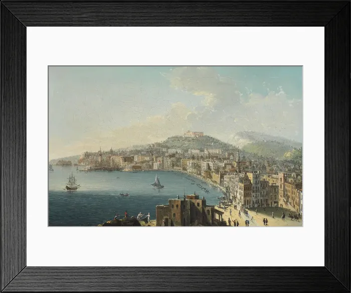 Framed Print : A view of Naples looking towards the Castel Sant'Elmo. Creator: Antoniani, Pietro (1740-1805) Framed Print : A view of Naples looking towards the Castel Sant'Elmo. Creator: Antoniani, Pietro (1740-1805)