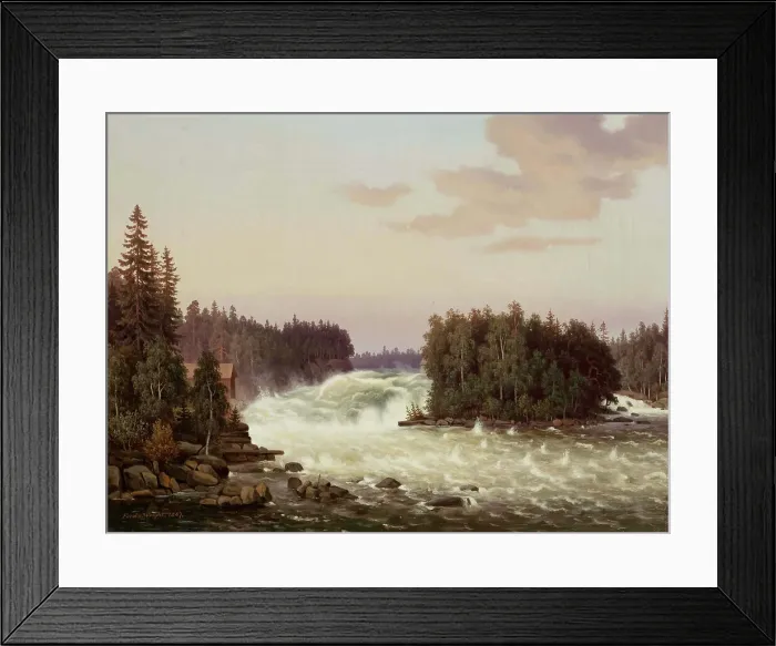 Framed Print : Anjalankoski Rapids, 1867. Creator: Ferdinand von Wright Framed Print : Anjalankoski Rapids, 1867. Creator: Ferdinand von Wright