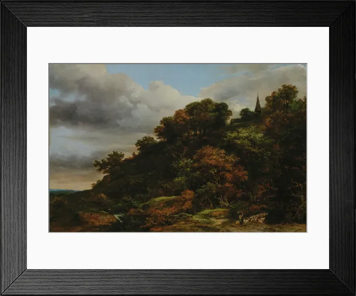 Framed Print : A wooded hill, 1648-1682. Creator: Jacob van Ruisdael Framed Print : A wooded hill, 1648-1682. Creator: Jacob van Ruisdael