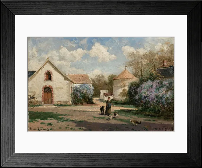 Framed Print : Scenery outside Paris with woman and animals, 1850-1896. Creator: Aleksey Bogolyubov Framed Print : Scenery outside Paris with woman and animals, 1850-1896. Creator: Aleksey Bogolyubov