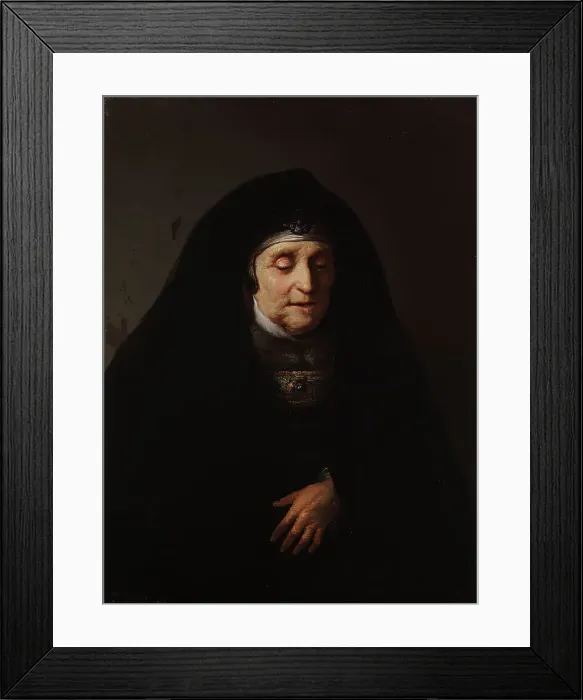 Framed Print : Portrait of an aged woman in oriental costume, 1729-1739. Creator: Jan Lievens Framed Print : Portrait of an aged woman in oriental costume, 1729-1739. Creator: Jan Lievens