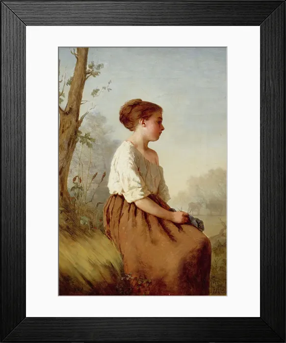 Framed Print : The Shepherdess, 1867. Creator: Ida Silfverberg Framed Print : The Shepherdess, 1867. Creator: Ida Silfverberg