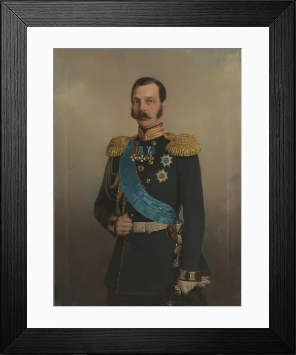 Framed Print : Portrait of Emperor Alexander II (1818-1881), after 1856. Creator: Anonymous Framed Print : Portrait of Emperor Alexander II (1818-1881), after 1856. Creator: Anonymous