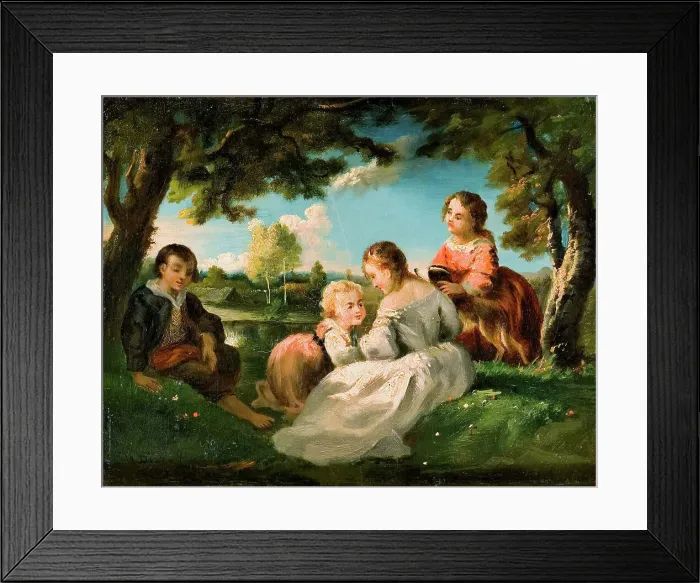 Framed Print : Children Playing, 1830-1876. Creator: Narcisse Virgile Diaz de la Pena Framed Print : Children Playing, 1830-1876. Creator: Narcisse Virgile Diaz de la Pena