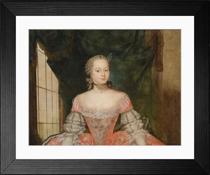 Framed Print : Portrait of Benigna Gottlieb von Biron (1703-1782), Duchess of Courtland, 1739-1740. Creator: Anonymous Framed Print : Portrait of Benigna Gottlieb von Biron (1703-1782), Duchess of Courtland, 1739-1740. Creator: Anonymous