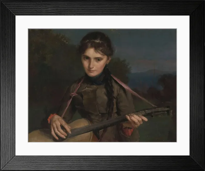 Framed Print : The guitar player, 1888. Creator: Balmer, Wilhelm (1865-1922) Framed Print : The guitar player, 1888. Creator: Balmer, Wilhelm (1865-1922)