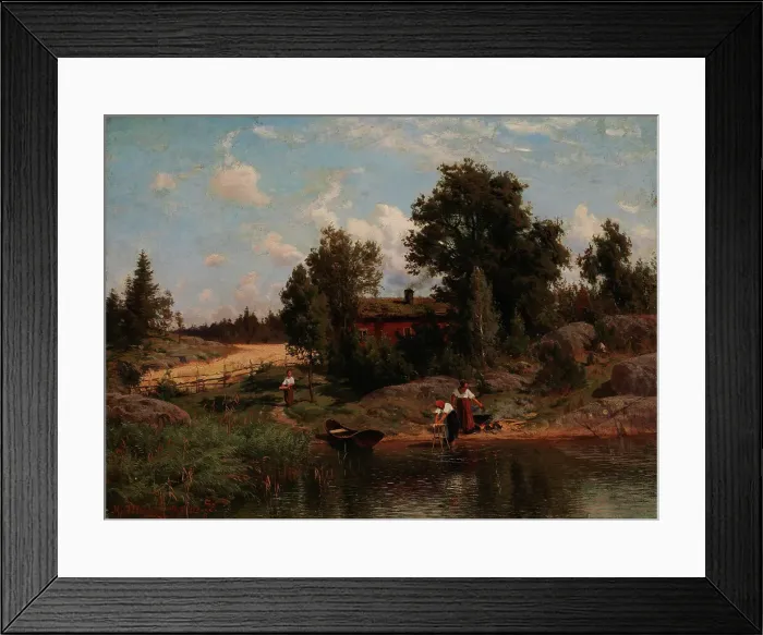Framed Print : Finnish archipelago landscape, 1872. Creator: Hjalmar Munsterhjelm Framed Print : Finnish archipelago landscape, 1872. Creator: Hjalmar Munsterhjelm