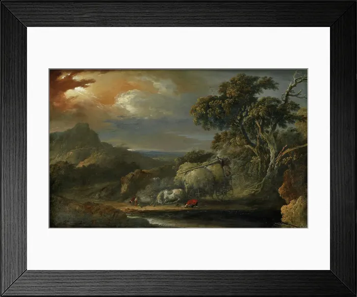 Framed Print : A Stormy landscape, 1740-1774. Creator: Christian Wilhelm Ernst Dietrich Framed Print : A Stormy landscape, 1740-1774. Creator: Christian Wilhelm Ernst Dietrich