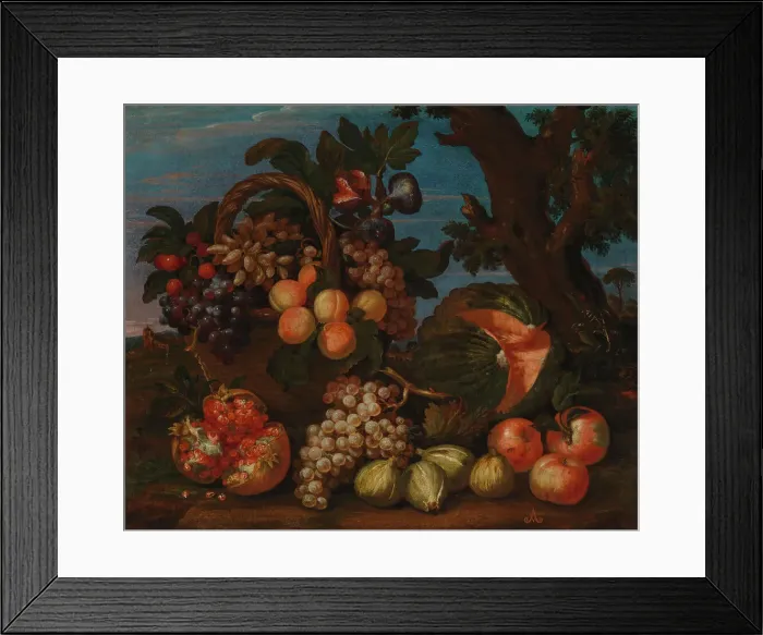 Framed Print : Still life with fruit, 1675-1720. Creator: Franz Werner von Tamm Framed Print : Still life with fruit, 1675-1720. Creator: Franz Werner von Tamm