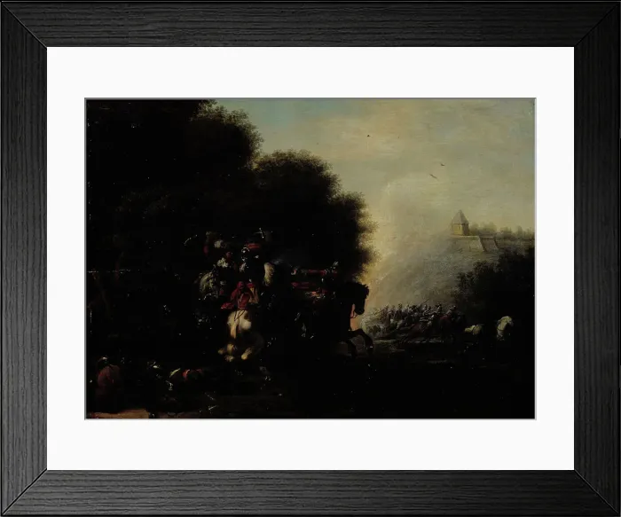 Framed Print : Scene from a cavalry battle, c1640-1660. Creator: Philip Wouverman Framed Print : Scene from a cavalry battle, c1640-1660. Creator: Philip Wouverman