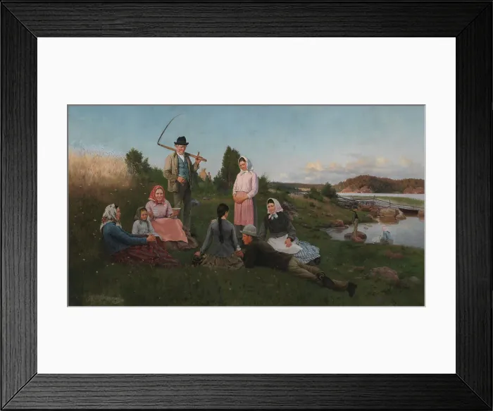 Framed Print : Break during Harvest, 1884. Creator: August Fredrik Ahlstedt Framed Print : Break during Harvest, 1884. Creator: August Fredrik Ahlstedt