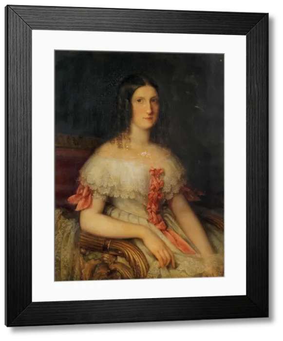 Framed Print : Portrait of Grand Duchess Maria Antonia of Tuscany (1814-1898), 1842. Creator: Beaudin, Félicité (1797-1879) Framed Print : Portrait of Grand Duchess Maria Antonia of Tuscany (1814-1898), 1842. Creator: Beaudin, Félicité (1797-1879)