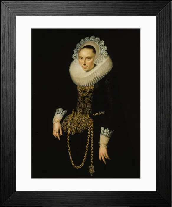 Framed Print : Portrait of a Young Woman, c1610s. Creator: Cornelis Pietersz. van der Voort Framed Print : Portrait of a Young Woman, c1610s. Creator: Cornelis Pietersz. van der Voort