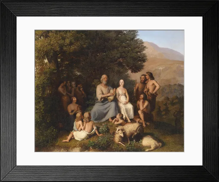 Framed Print : Homer sings in a circle of young Greeks, 19th century. Creator: Becker, Carl Ludwig Friedrich (1820-1900) Framed Print : Homer sings in a circle of young Greeks, 19th century. Creator: Becker, Carl Ludwig Friedrich (1820-1900)
