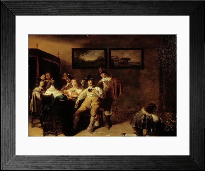 Framed Print : The card-players, 1640-1650. Creator: Circle of Dirck Hals Framed Print : The card-players, 1640-1650. Creator: Circle of Dirck Hals