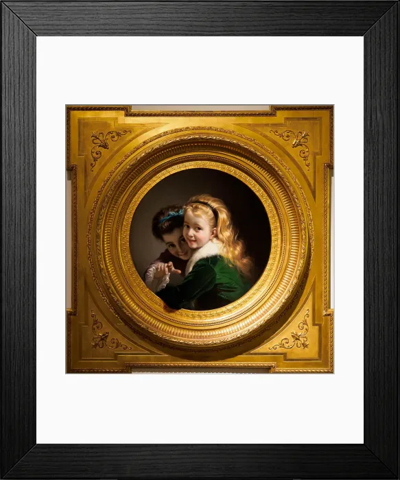 Framed Print : Dos niñas riendo (Two Laughing Girls), 1880. Creator: Borrell del Caso, Pere (1835-1910) Framed Print : Dos niñas riendo (Two Laughing Girls), 1880. Creator: Borrell del Caso, Pere (1835-1910)