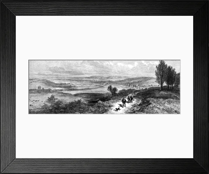 Framed Print : View near Sandringham, looking north-west to Dersingham and the railway at Wolferton, 1871. Creator: Unknown Framed Print : View near Sandringham, looking north-west to Dersingham and the railway at Wolferton, 1871. Creator: Unknown