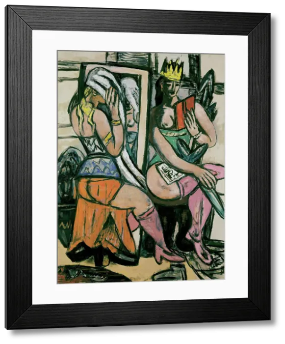 Framed Print : Two Actresses At The Dressing Room, 1946. Creator: Beckmann, Max (1884-1950) Framed Print : Two Actresses At The Dressing Room, 1946. Creator: Beckmann, Max (1884-1950)