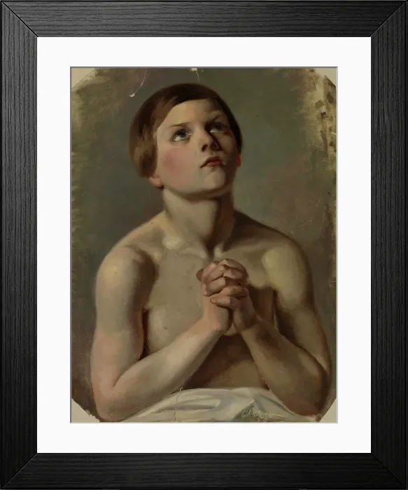 Framed Print : The Praying Boy, 1853. Creator: Karl Anders Ekman Framed Print : The Praying Boy, 1853. Creator: Karl Anders Ekman