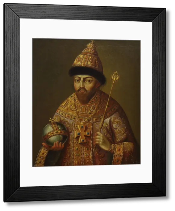 Framed Print : Portrait of the Tsar Michail I Fyodorovich of Russia (1596-1645), Second Half of the 18th cen. Creator: Anonymous Framed Print : Portrait of the Tsar Michail I Fyodorovich of Russia (1596-1645), Second Half of the 18th cen. Creator: Anonymous