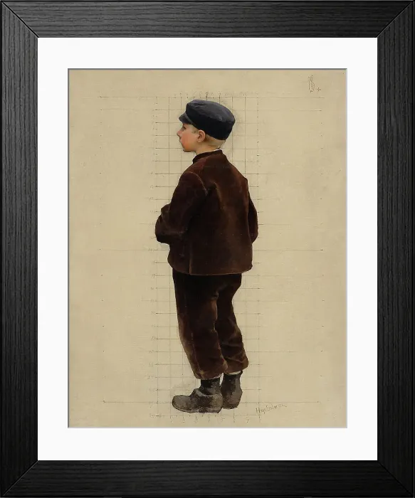 Framed Print : A boy in a brown suit, late 19th century. Creator: Hugo Salmson Framed Print : A boy in a brown suit, late 19th century. Creator: Hugo Salmson