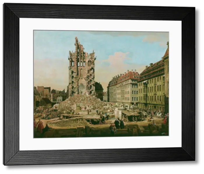 Framed Print : The ruins of the Kreuzkirche in Dresden, 1765. Creator: Bellotto, Bernardo (1720-1780) Framed Print : The ruins of the Kreuzkirche in Dresden, 1765. Creator: Bellotto, Bernardo (1720-1780)